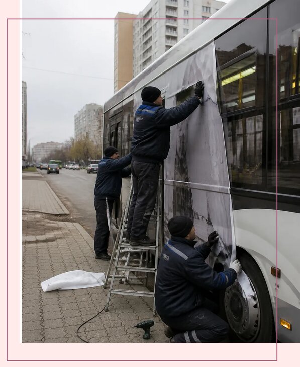 Изготовление и монтаж рекламы на автобусах в Петрозаводске